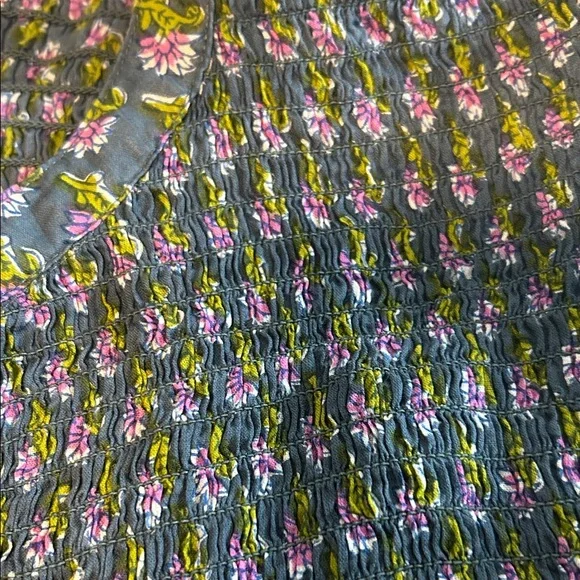 Rachel Zoe Blue and Pink Cotton Floral Top - Picture 6 of 8